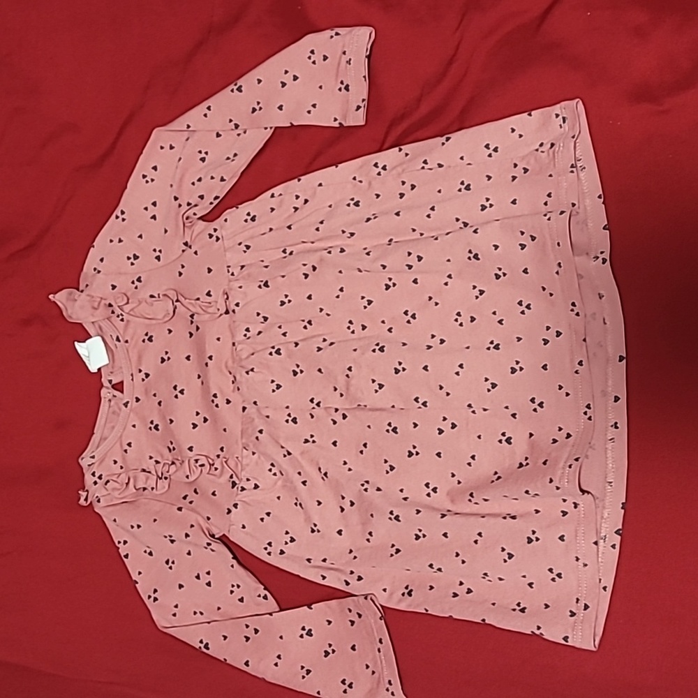 H&M pink and blue hearts toddler dress size 18m